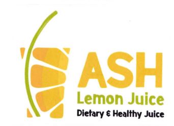 Trademark ASH Lemon Juice Dietary & Healthy Juice + Logo