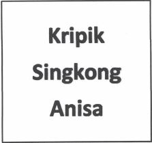 Trademark KERIPIK SINGKONG ANISA