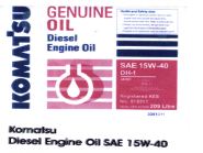 Trademark KOMATSU GENUINE OIL EO15W40-DH, SAE 15W40, API CH-4