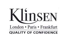 Trademark KLINSEN LONDON PARIS FRANKFRUT QUALITY OF CONFIDENCE + LOGO