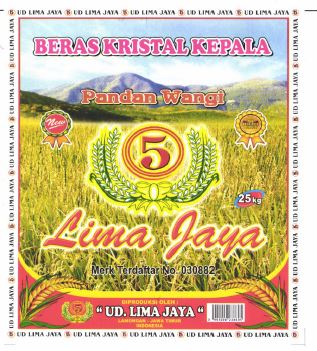 Trademark BERAS KRISTAL KEPALA LIMA JAYA + LUKISAN