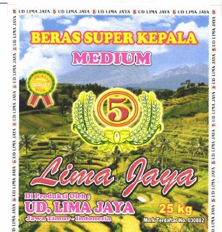 Trademark BERAS SUPER KEPALA MEDIUM LIMA JAYA + LUKISAN