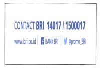 Trademark CONTACT BRI 14017/1500017, WWW.BRI.CO.ID, BANK BRI, @PROMO BRI + LOGO