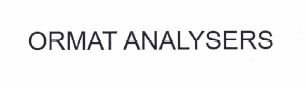 Trademark ORMAT ANALYSERS