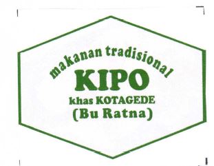 Trademark MAKANAN TRADISIONAL KIPO KHAS KOTAGEDE (BU RATNA)