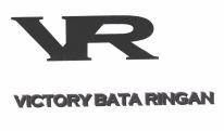 Trademark Logo VR dengan kata VICTORY BATA RINGAN