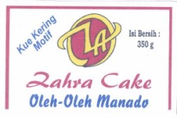 Trademark Kue Kering Motif CZA Zahra Cake dan logo