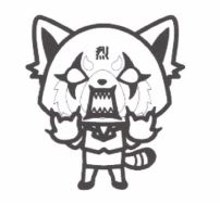 Trademark Aggretsuko (lukisan angryface)