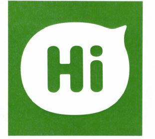 Trademark Hi + Logo Putih