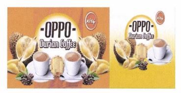 Trademark KISS OPPO DURIAN COFFEE + LOGO