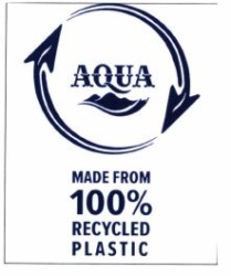 Trademark AQUA "Made from 100% Recycled Plastic” + LOGO