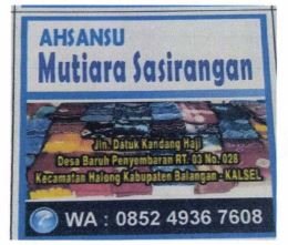 Trademark Ahsansu Mutiara Sasirangan + Lukisan