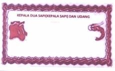 Trademark Kepala Dua Sapi (Kepala Sapi) Dan Udang + Lukisan