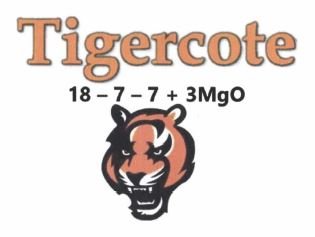 Trademark TIGERCOTE 18-7-7 + 3MgO + Lukisan