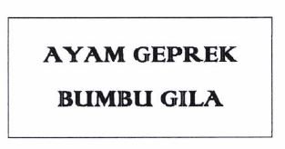 Trademark AYAM GEPREK BUMBU GILA