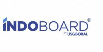 Trademark INDOBOARD BY USG BQRAL + Logo