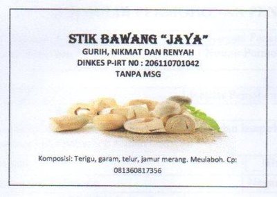 Trademark STIK BAWANG "JAYA"