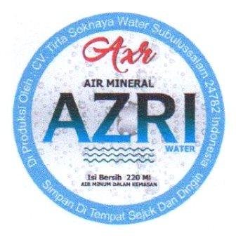 Trademark AZRI WATER