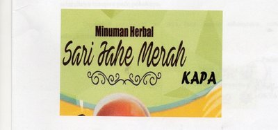 Trademark Minuman Herbal Sari Jahe Merah KAPA