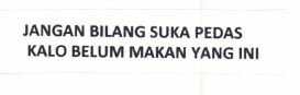 Trademark JANGAN BILANG SUKA PEDAS KALO BELUM MAKAN YANG INI