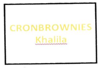 Trademark CORNBROWNIES KHALILA