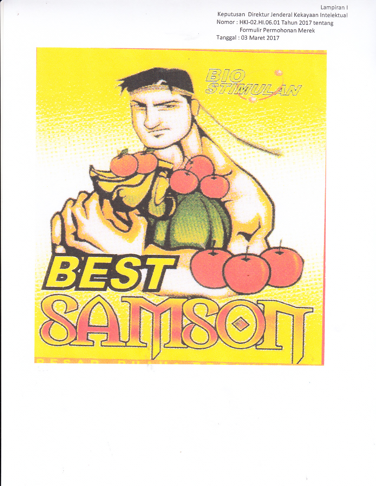 Trademark BEST SAMSON + Lukisan