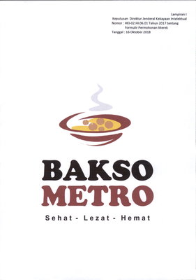 Trademark BAKSO METRO