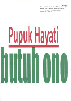 Trademark PUPUK HAYATI BUTUH ONO