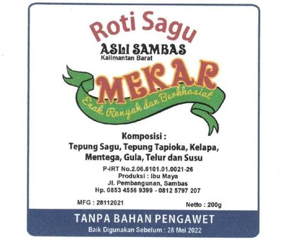 Trademark Roti Sagu "MEKAR"