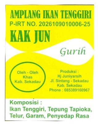 Trademark AMPLANG IKAN TENGGIRI KAK JUN