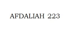 Trademark AFDALIAH 223