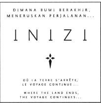 Trademark INIZI DIMANA BUMI BERAKHIR MENERUSKAN PERJALANAN DU LA TERRE S'ARRETE LE VOYAGE CONTINUE WHERE THE LAND ENDS THE VOYAGE CONTINUES + LOGO