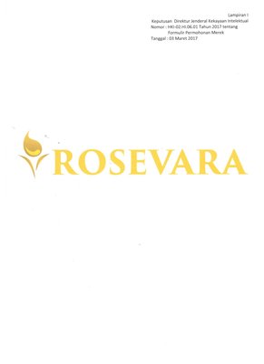 Trademark ROSEVARA