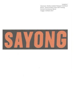 Trademark SAYONG