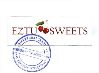 Trademark EZTU SWEETS + Lukisan buah