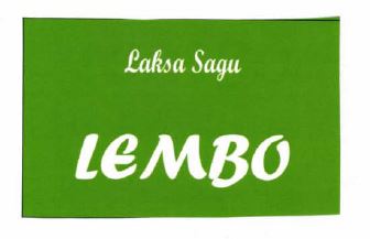 Trademark LAKSA SAGU LEMBO