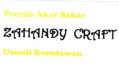 Trademark ZAHANDY CRAFT