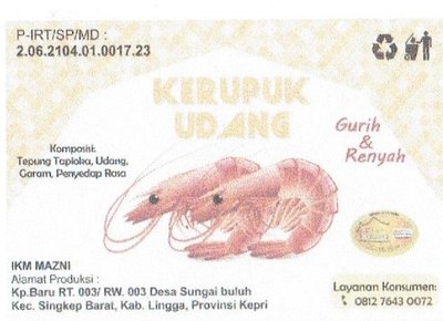 Trademark KERUPUK UDANG MAZNI