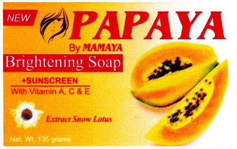 Trademark PAPAYA BY MAMAYA DAN LOGO