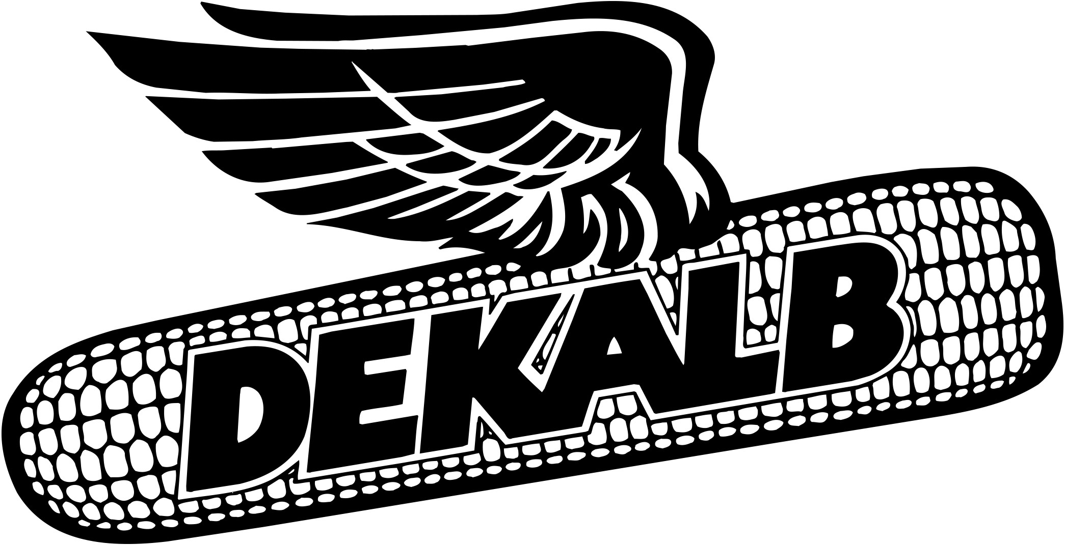 Trademark Dekalb and Winged Ear Design with Kernels (B&W)