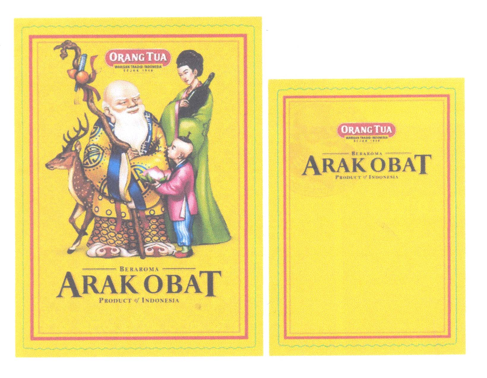 Trademark ORANG TUA Arak Obat & Label