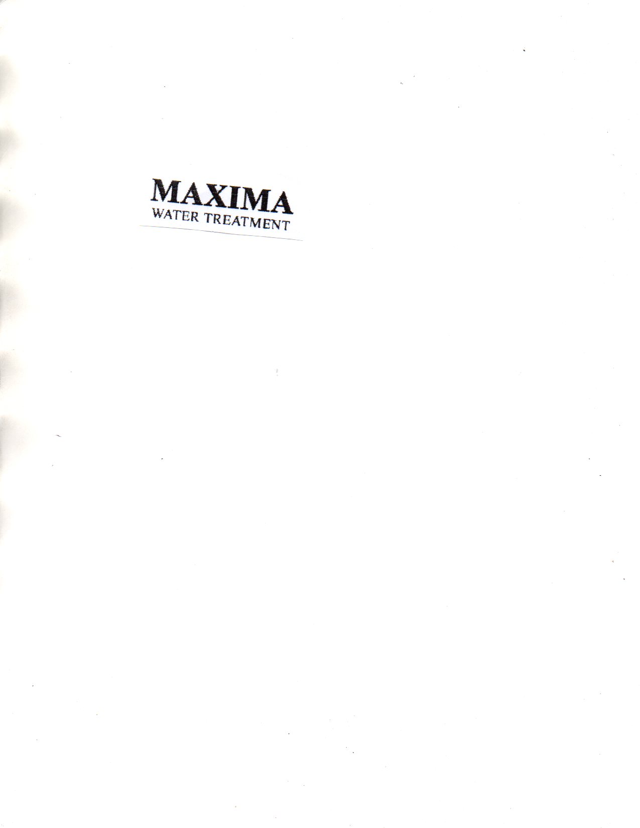 Trademark MAXIMA Water Treatment