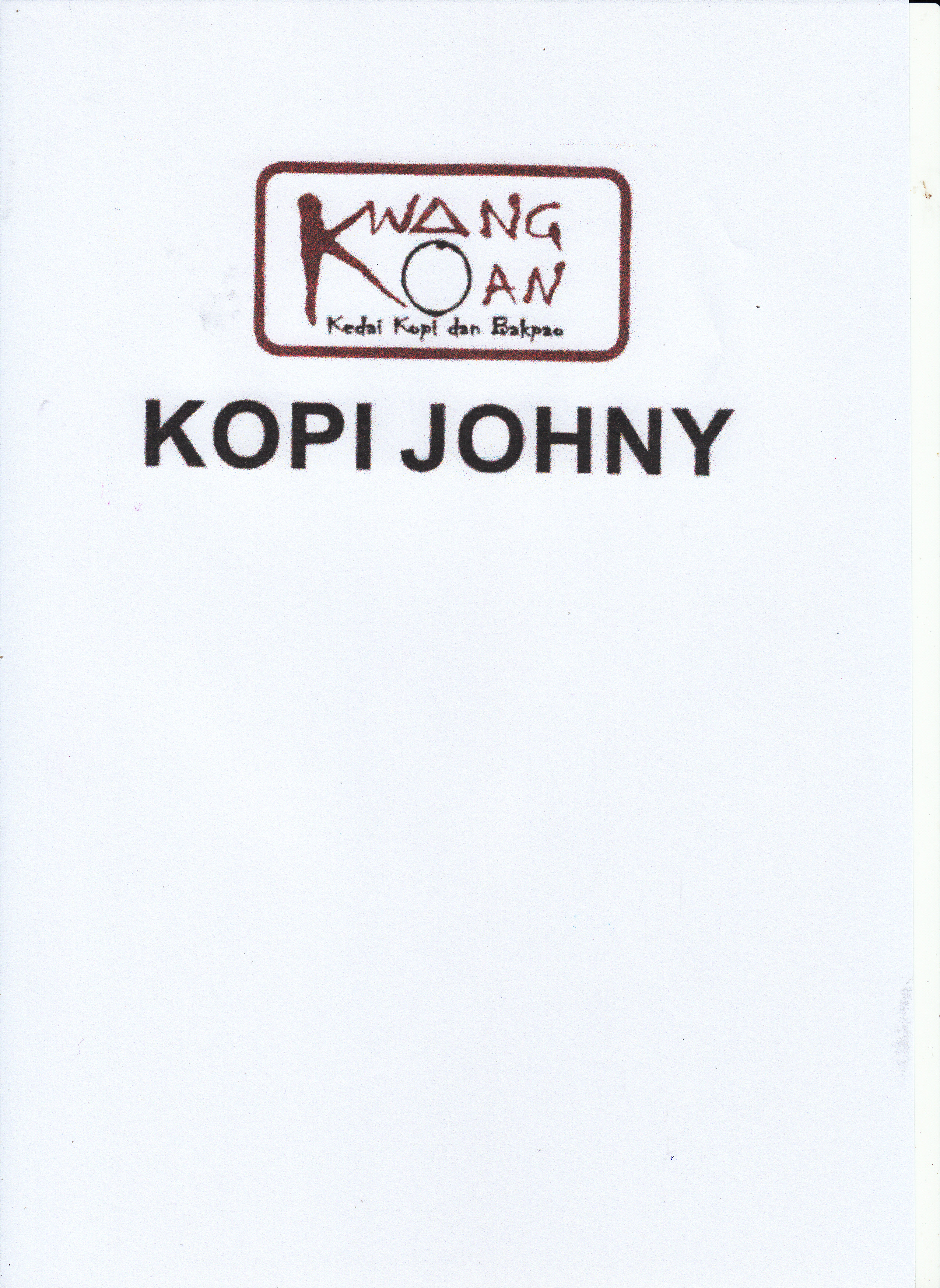 Trademark LOGO KWANG KOAN KOPI JOHNY