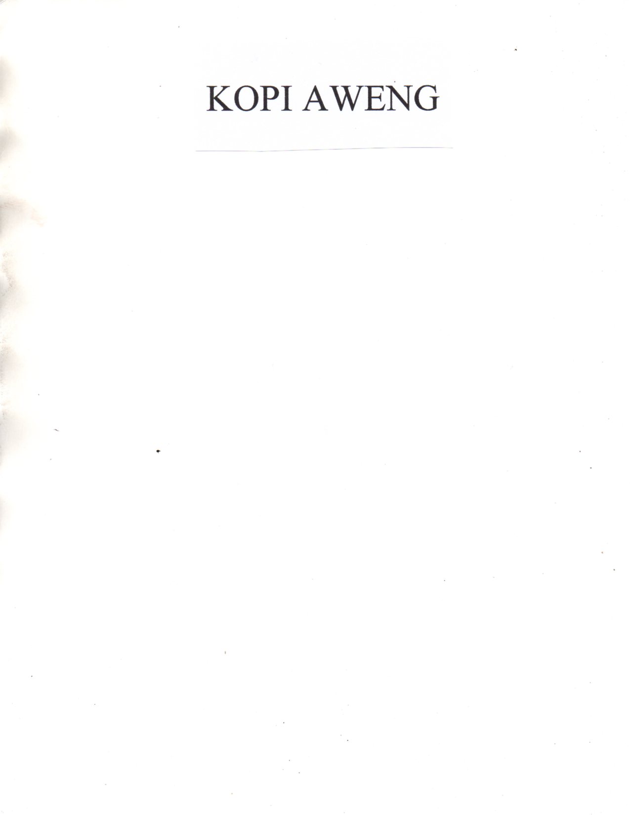 Trademark KOPI AWENG