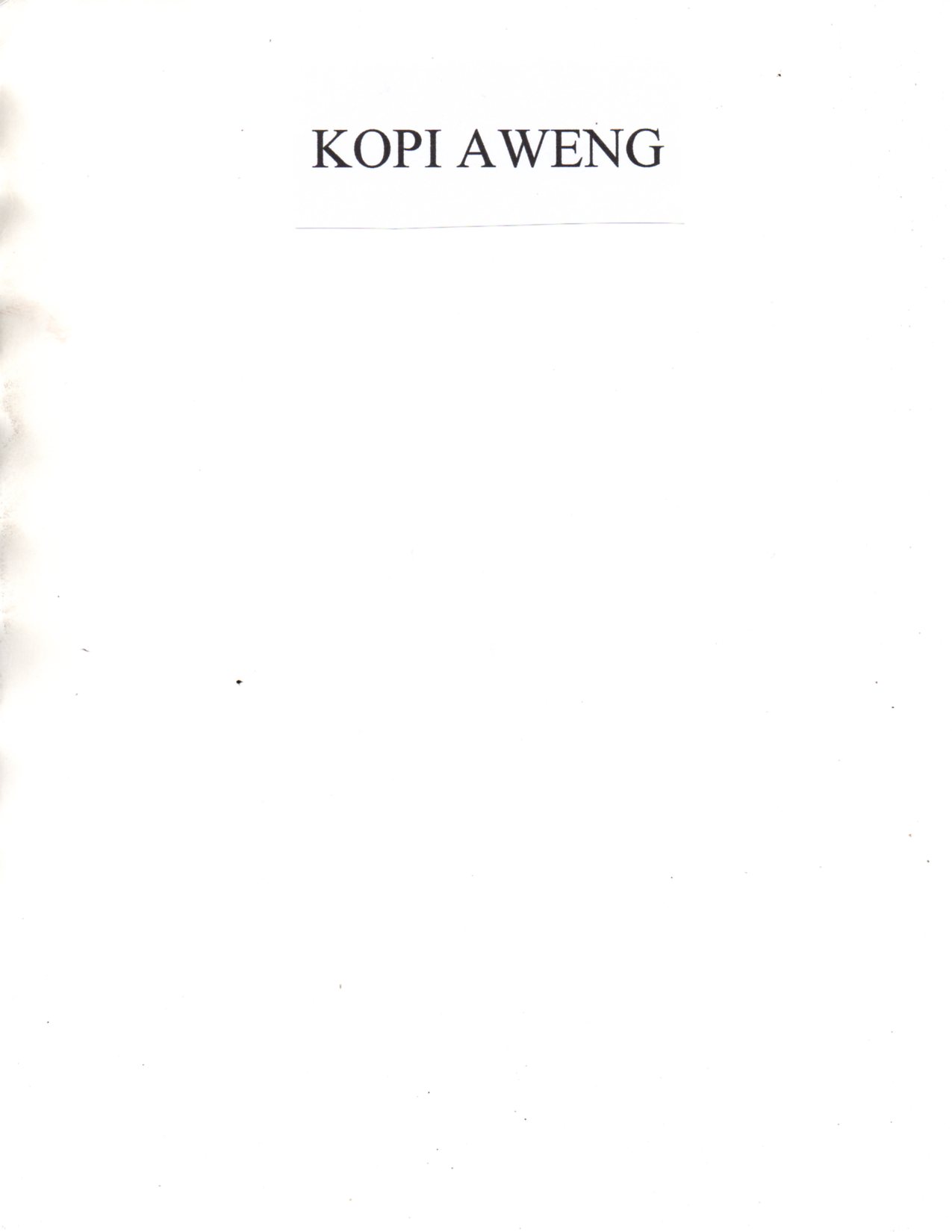 Trademark KOPI AWENG