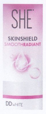 Trademark SHE SKINSHIELD SMOOTHRADIANT DD WHITE & Logo