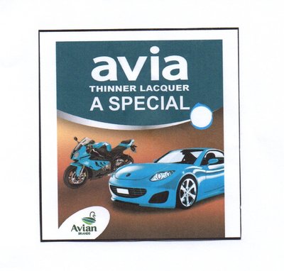 Trademark AVIA THINNER LACQUER A SPECIAL AVIAN BRAND dan Lukisan