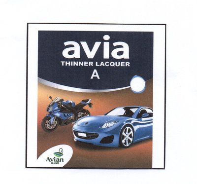 Trademark AVIA THINNER LACQUER A AVIAN BRAND dan Lukisan