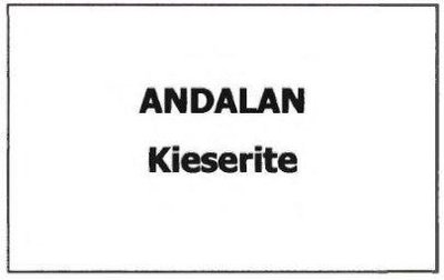 Trademark ANDALAN Kieserite