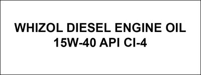 Trademark WHIZOL DIESEL ENGINE OIL 15W-40 API CI-4